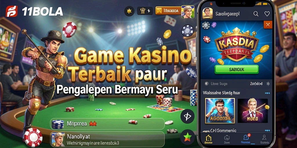 Screenshot menunjukkan gameplay seru dari 11BOLA dengan grafis kasino yang menarik.