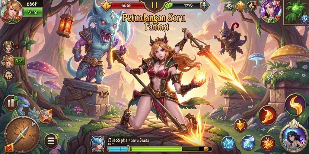 Screenshot dari gameplay seru di dunia petualangan 666F.