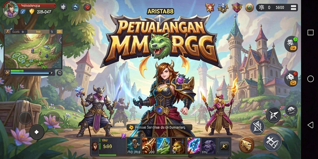 Tampilan gameplay seru dalam dunia fantasi ARISTA88.