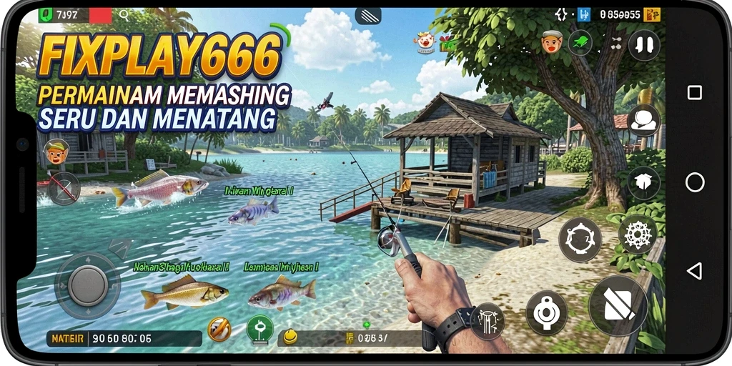Tampilan gameplay FIXPLAY666 dengan suasana memancing yang menakjubkan.