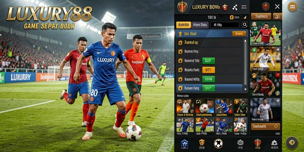 Tampilan gameplay LUXURY88 yang menarik dalam aksi sepak bola.