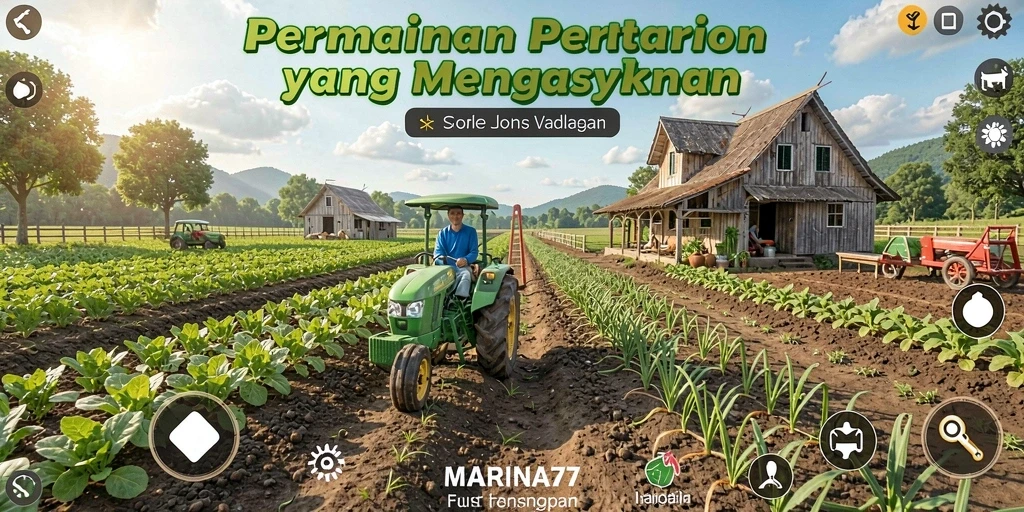 Tampilan gameplay seru di MARINA77 dengan ladang yang indah.