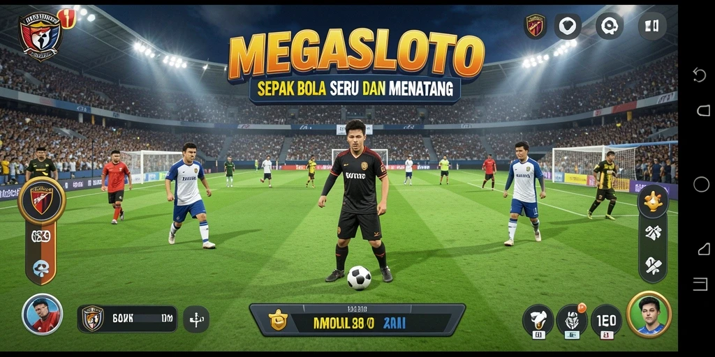 Screenshot gameplay MEGASLOTO yang menampilkan aksi di lapangan.