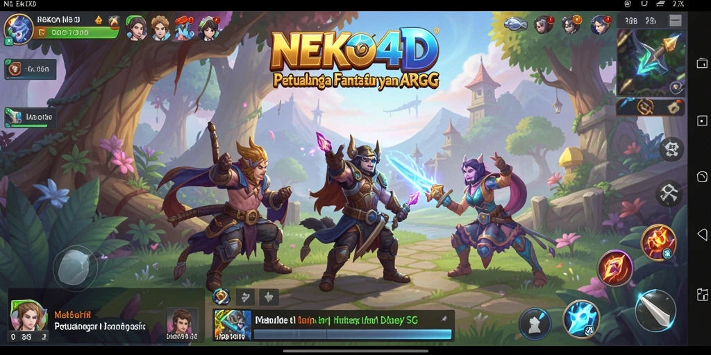 Tangkapan layar gameplay NEKO4D menunjukkan pertarungan seru dengan efek visual menakjubkan.