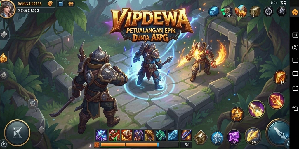 Tampilan gameplay epik dalam <strong>VIPDEWA</strong> dengan pertempuran yang mengasyikkan.